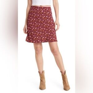 NEW Free People Irl Floral Mini Slip Skirt in Plum Combo Sz 4